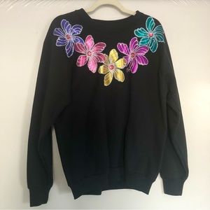 90s Flower Detail Sweatshirt
